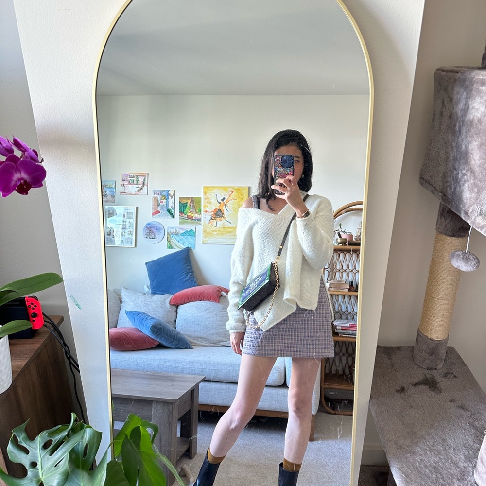 Whose set: white sweater and the dress